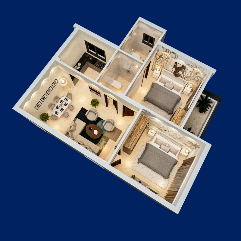 2 BHK Floor Plan